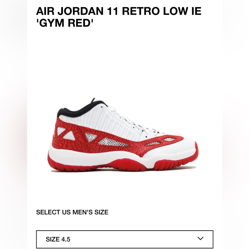 AIR JORDAN 11 RETRO LOW IE 'GYM RED'